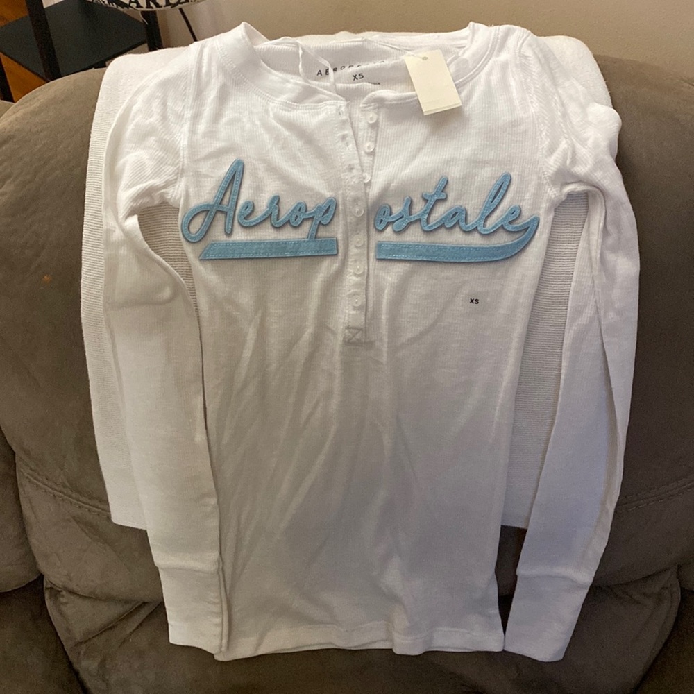 NWT White long sleeve Aeropostale shirt Size XS